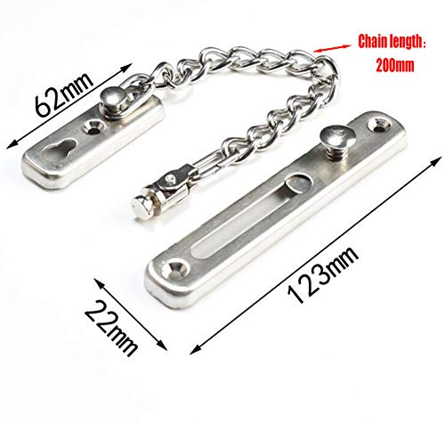 KAFENDA Sicherheitskettentürschloss Hochleistungsverriegelung Kettentürschloss mit Federschutz-Schnappverschluss, Nickel aus gebürstetem Edelstahl