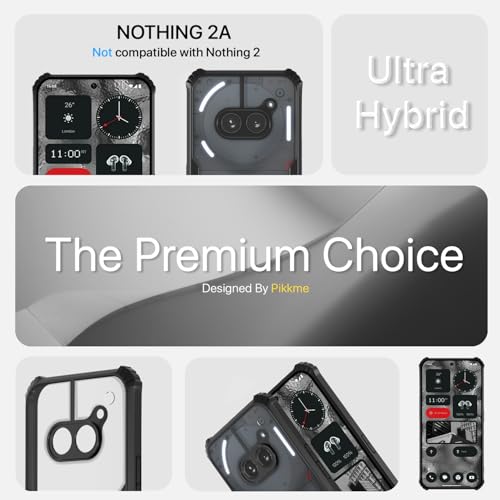 Image of Pikkme Back Cover for Nothing Phone 2A / Nothing Phone 2A Plus | Ultra Hybrid Shockproof Case | Full Camera Protection | Raised Edges | Clear Transparent Bumper Case (Black)
