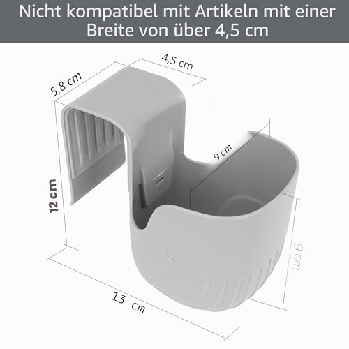 Storchenbeck Universal Becherhalter für Autositze, Kinderwagen, Rollstühle und mehr, 1er Set (Grau)