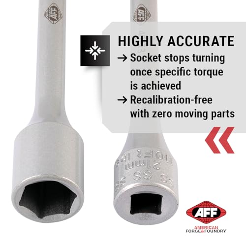 Image of AFF Torque Limited Socket, 1 /2 inch Drive, 21mm, 110 ft /lbs, Silver, 40223