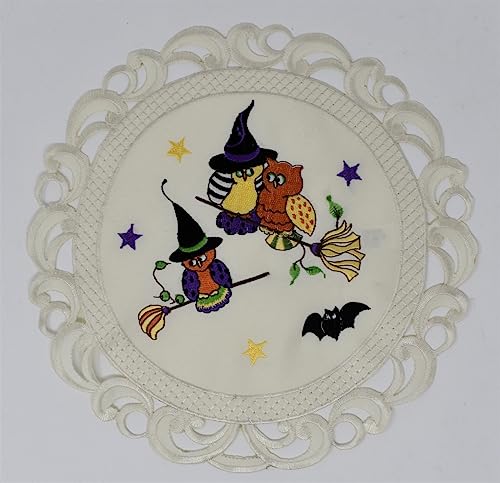 212 Main 12 in. Halloween Owl Doily