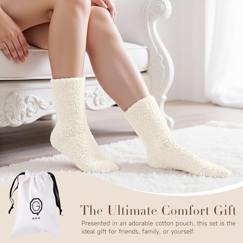 QOG Cozy Cloud Socks - Fuzzy Socks for Women & Men, Warm & Unisex - Soft, Fluffy Sleep Sock - Relaxation Gift3