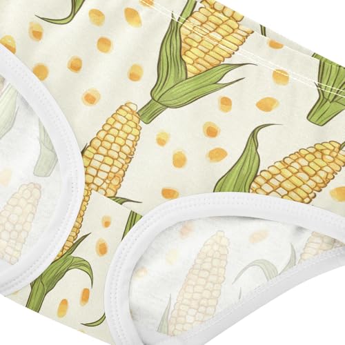 Wusikd Corns Light Yellow Girls' Underwear Cotton Green Orange Girls Briefs Soft Toddler Underwear 2T4