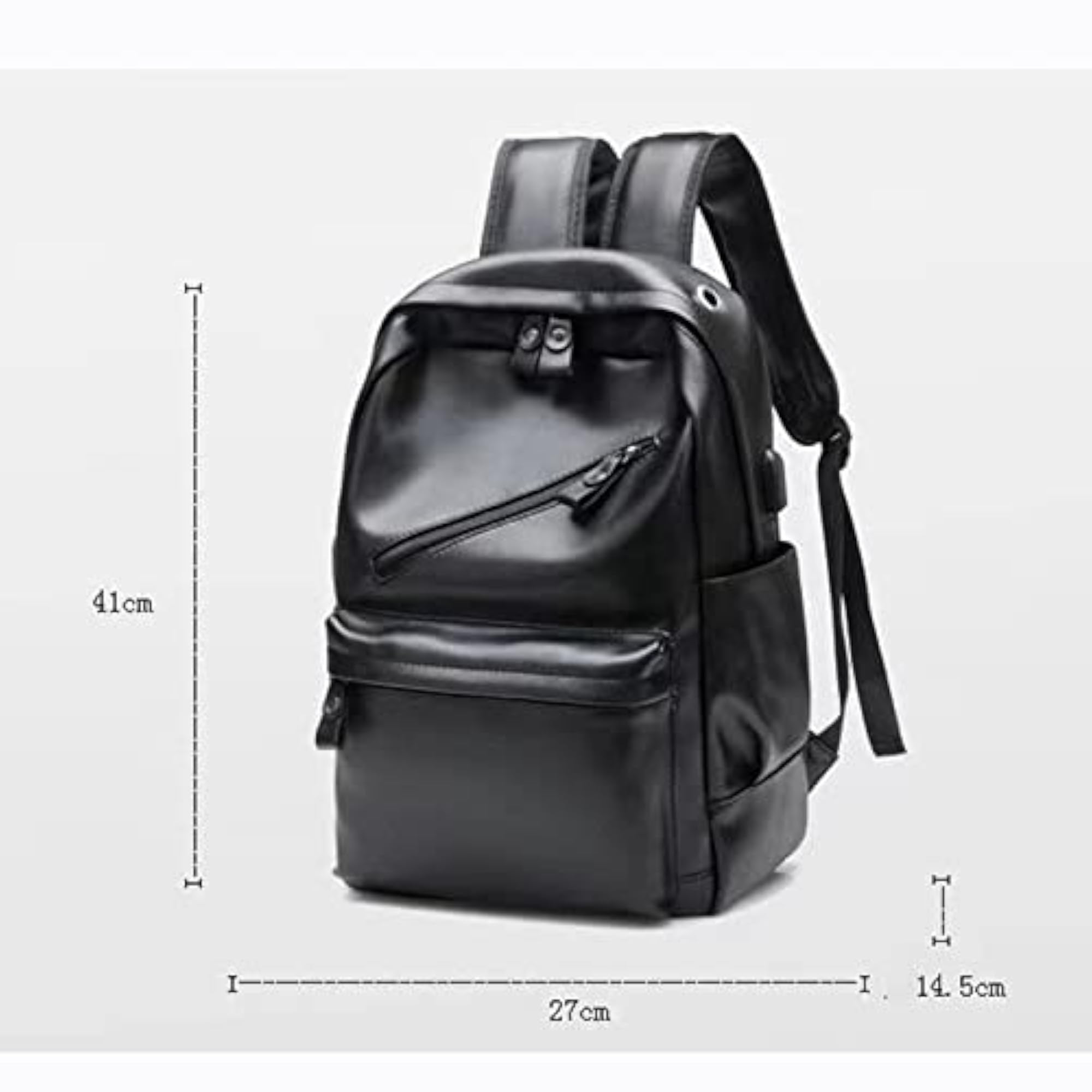 Men's Waterproof Leather School Backpack