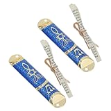 HOODANCOS 2 Stück Mezuzah Metall mit Koscherer Schriftrolle Traditionelle Jüdische Türsegensplakette für Zuhause Gold Blau Religiöse Judaica Heimdekoration