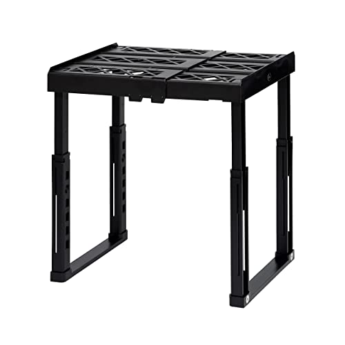 Tools for School Height & Width Adjustable Locker Shelf - Strong ABS Plastic - Width Adjusts from 8"-12.5" & Height Adjusts from 10"-14" - Patented Design - Beware of Cheap IMITATIONS - (Black)