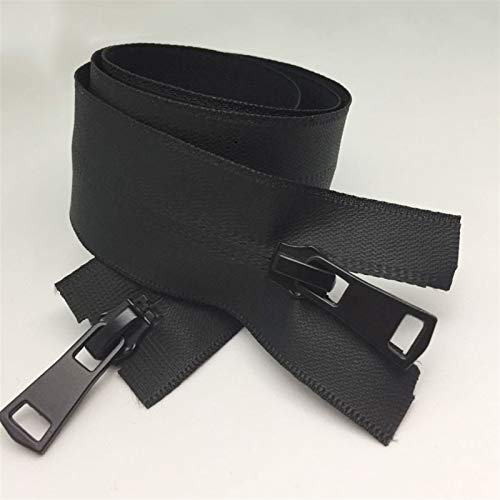 Jjzhb PYunLi-Reemplazo de Cremallera 20-150cm 5# Double Open Black White Nylon Invisible Cremallera Impermeable, para Chaquetas Bajas Chaquetas al Aire Libre, Costura de Bricolaje Cover