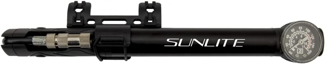 Sunlite Speed Dial Tele Mini Pump, Black, 160psi