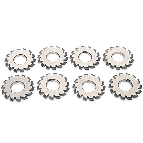 Image of Involute Gear Milling Cutter, 8Pcs Involute Gear Milling Cutter Set, High Speed Steel Cutting Tools 14.5 55mm 22mm for, involute gear cutters involute gear cutters 8pcs gear cutter