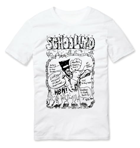 T-shirt Schoolly D Old School Philly Hip Hop en coton blanc au design rétro épuré