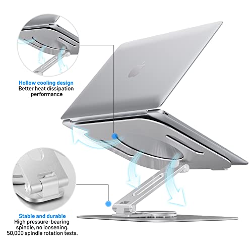 Sanmoon Laptop Stand — 360° Swivel & Adjustable Laptop Stand For Desk, Ergonomic Laptop Riser For Collaborative Work, Foldable & Portable Computer Stand For All Macbook/Laptops Up To 15.6 Inches. #TOP4