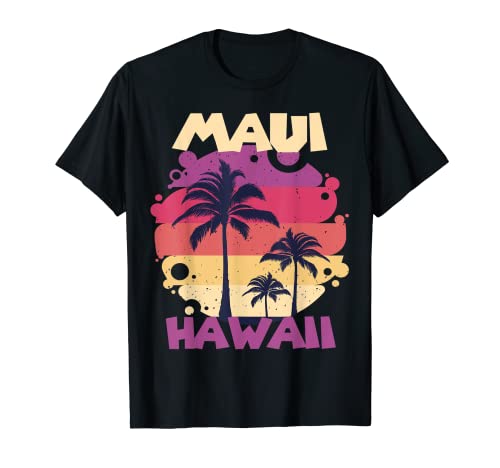 Palmera retro Hawaii Maui Vacation Ocean Camiseta