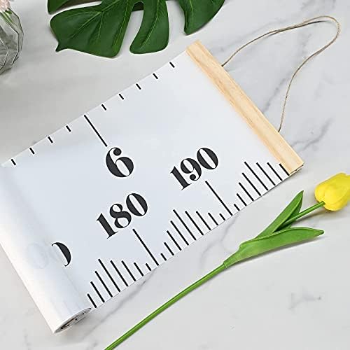 Kids Height Charts, 200 * 20cm Canvas Wall Hanging Kids Growth Chart Nursery Height Measuring Ruler for Boys Child Kids Girls Teen, Wall Decoration (White)