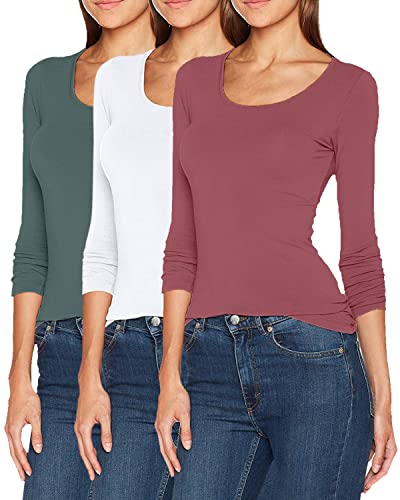 ONLY Damen Langarmshirt Figurbetont und Tailliert aus Baumwolle,...