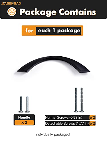 Image of Black Cabinet Pulls 3-3 /4 Inch Arch Twisted Matte Black Handles Drawer Kitchen Cupboard Bathroom Dresser Cabinet Hardware Zinc Alloy 10 Pack
