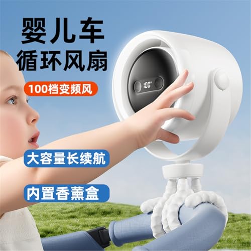 Ventilateur poussette bebe USB mini charge 20000ma avec diffuseur parfum