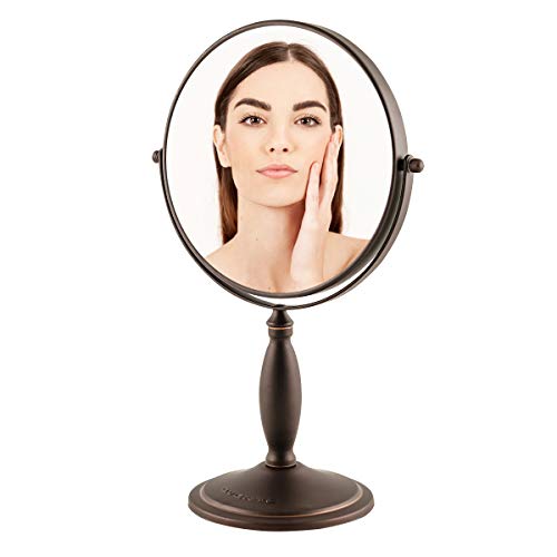 Ovente Tabletop Makeup Mirror 8 Inch with 7X Magnification, Double-Sided with 360 Degree