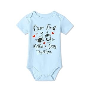 BesserBay Happy 1st Mommys Day with Me – Baby Bodysuit Mothers Day Baby Onesie 100% Cotton