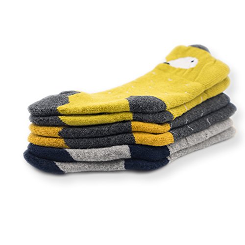 Cococute Baby Socks -3 Pairs Ultra Thick Winter Toddler Socks Baby Boy And Girl Socks Infant Socks Kid Sock Warm Cotton Crew Socks (M(3-5Y), Fox) #TOP5