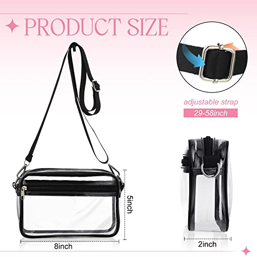 2 Pcs Clear Crossbody Purse Bag Stadium Approved Bag Transparent Shoulder Bag For Sports Games Concerts And Festivals (Rectangle Style) #TOP1