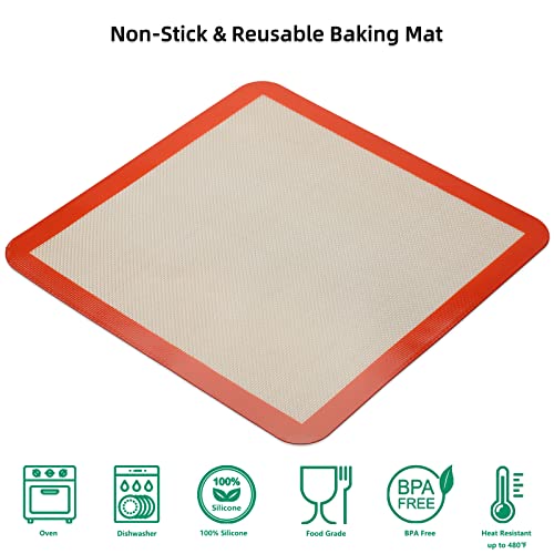 Square Silicone Baking Mats For 12 Inch Cake Pan/12X12 Cheesecake Pan/Toaster Oven/Xl Air Fryer, 11.75"Square Food Grade Silicone Mat For Baking Sheet For Cake/Pastry/Torte/Pie, Non-Stick&Reusable2Pcs #TOP6