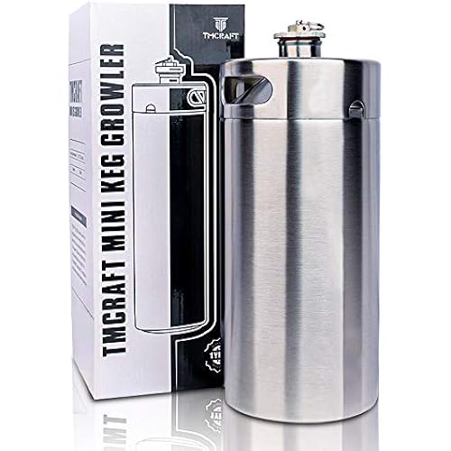 TMCRAFT 128OZ Stainless Steel Mini Keg with Exhaust Valve Cap