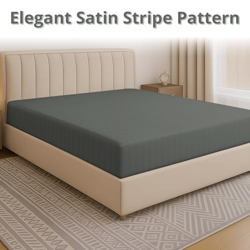 Image of Cloth Fusion Glace Cotton Mattress Cover for Single Bed with Zipper (72x48 inches, Grey)