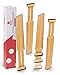 TRIXSTER® [4er Set] Schubladentrenner verstellbar [43-55 cm natur] - Rutschfest & möbelschonend - Der ideale Schubladen Organizer für die Küche - Dein Schubladenspanner für mehr Ordnung zu Hause