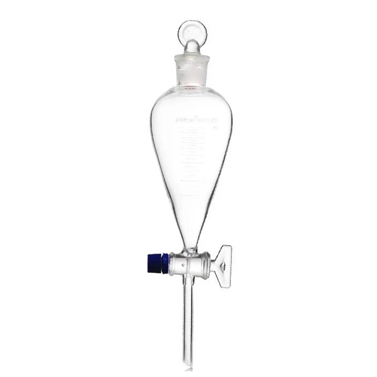 Cristalería de Laboratorio Embudo de decantación de 500 ml con tapón de vidrio esmerilado graduado, equipo de laboratorio