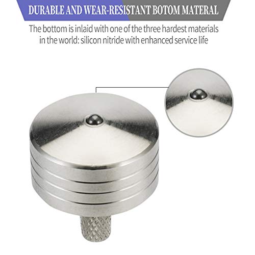 Cheetop Stainless Steel Spinning Top, Precision Mini Desktop Gyro, Kill Time Reduce Stress Adhd Toys, Perfect Balance, Bottom Inlaid Super Hard Durable Silicon Nitride (Silver Style 4) #TOP4