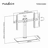 Nedis Full Motion TV Monitor Screen Stand 32-65" | Maximum screen 45 kg | Tiltable | Rotatable | Adjustable pre-fixed heights | Glass/Steel | Black - Image 5