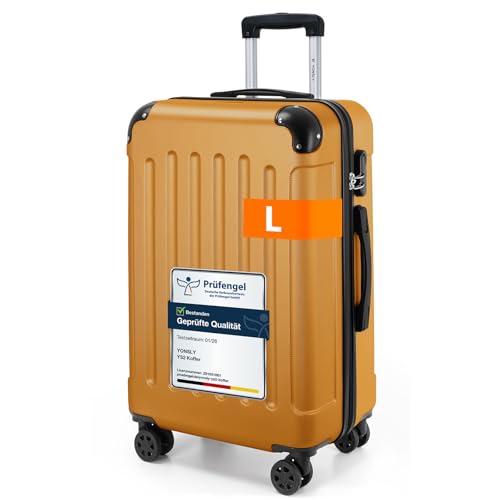 YONSLY Gepäck Reisekoffer, Trolley Rollkoffer Handgepäck, Hartschalenreisekoffer mit 360° Lenkrollen, Zahlenschloss, Mehrstufiger Teleskopgriff