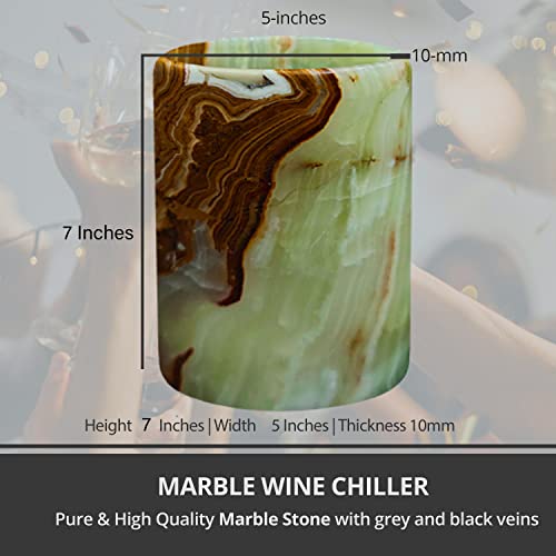 Thewolfard Handmade Luxury Green Calcite Champagnewine Cooler Bucket And Utensils Holder, Best For Kitchen Accessories & Housewarming Gifts., Natural Green, 7X5X5 (Wc2021) #TOP6