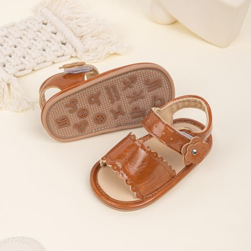 Image of Babelvit Infant Baby Girl Boy Sandals Comfort Premium Summer Outdoor Casual Beach Shoes with Flower Bowknot Anti Slip Rubber Sole Newborn Toddler Prewalker First Walking Shoes