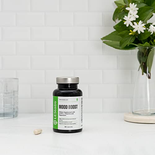 Les Labs Mood Boost – Stress Relief, Mood Support, Deep Relaxation & Improved Sleep – 5-Htp, Ashwagandha, Rhodiola Rosea, Magnesium, L-Theanine & Gaba – 60 Capsules #TOP6