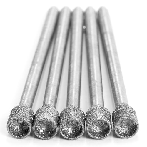 Set 5 fresas diamantadas cabeza cilíndrica 4 mm diámetro miniatura 3