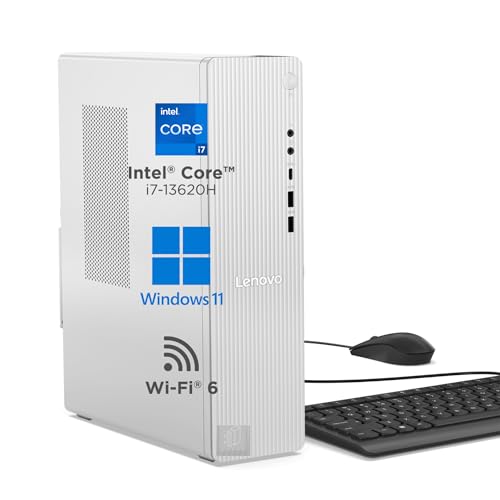 Lenovo IdeaCentre Tower 13th Gen Core i7-13620H (8GB RAM/512GB SSD/Windows 11/WiFi 6/Bluetooth 5.2/USB Calliope Keyboard & Mouse,Black/3Yr Warranty/Grey), 90XW005WIN