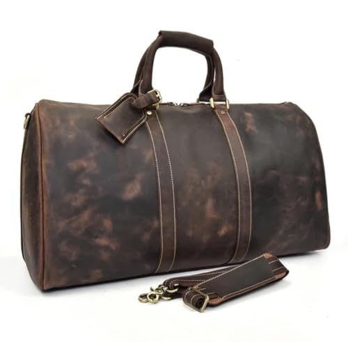 Leather Duffle Bag – Durable Travel & Gym Bag for Men & Women, Stylish Weekend Bag with Multiple Compartments