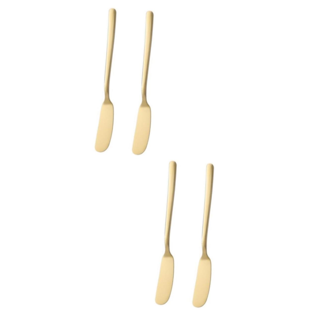 CONGARTENO 2sets Gold Jam Butter Spreader Multi-purpose Cheese Butter Slicer Stainless Steel Blade Easy Cutting Kitchen Utensils 2pcs*2