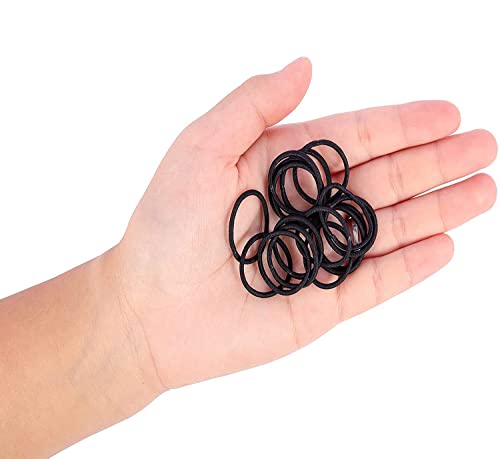 ZCOINS 100 Stück Pack Schwarz Mini Kleine Haargummis, Dünne elastische Haarbänder für feine Strähnen, Zöpfe & Kinderfrisuren, Unsichtbare Haargummis für Mädchen & Kleinkinder