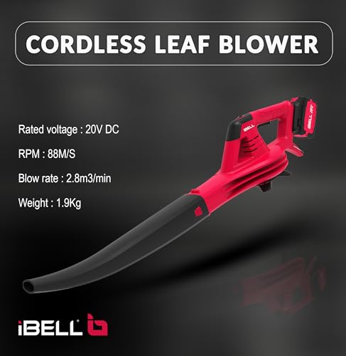 Image of iBELL 20V MAX Cordless Garden Tool kit Leaf Blower, Chain Saw, Brushcutter Combo Kit - Brushless Power Tools with 2 Batteries (4Ah) and Charger Included.