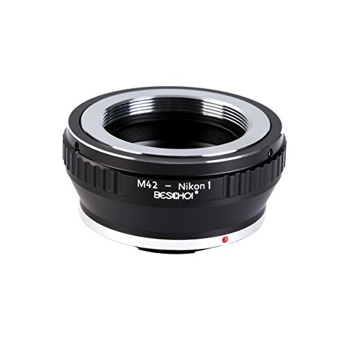 M42 - Nikon1, Beschoi Adaptador de Montaje de Lente para Montar la Lente M42 en Anillo Adaptador de la Cámara de Nikon 1 Mount V-1 J-1 V1 J1 Cover
