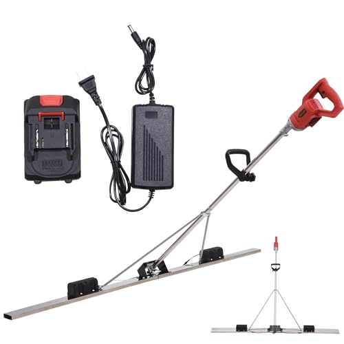 Power Concrete Screed Vibratory Kit Concrete Finishing Tool, Cordless Electric Screed Cement Finishing Vibrating Machin with 6ft Boards, Machine Head + Motor Concrete Surfaces Leveling Tamper Ruler