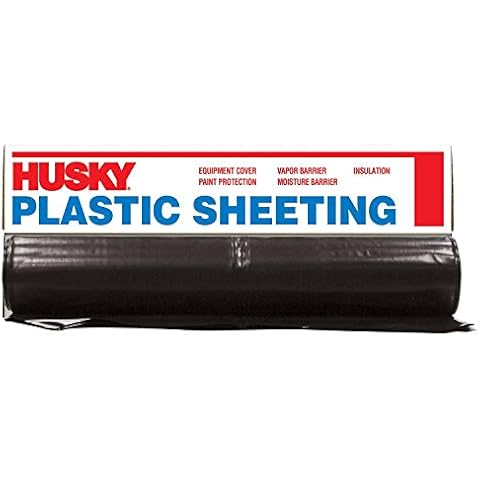 Poly-America 610B Husky Plastic Sheeting, 10ft x 100ft, Black Cover