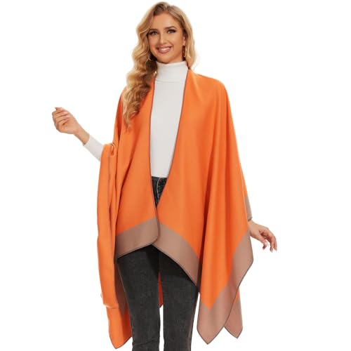 Women's Shawl Wrap Poncho Open Front Cape For Spring Fall Winter