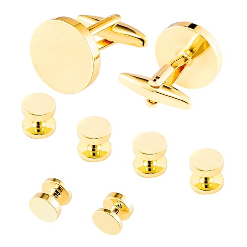 Cufflinks for Men and Tuxedo Shirt Studs Set with Gift Box Stainless Steel Cufflinks2