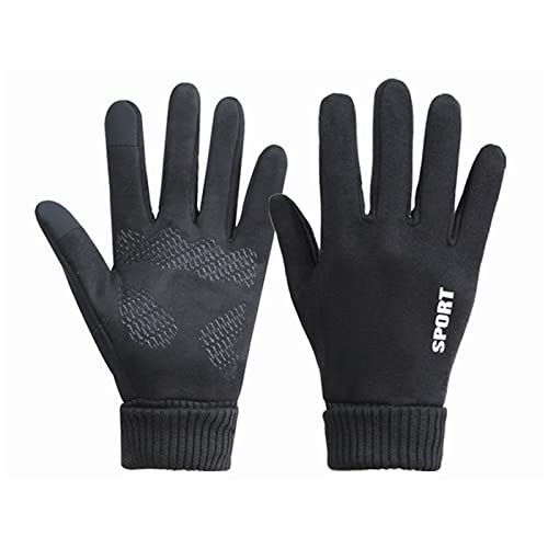 Gants Polaire Thermique Tactile Homme,Cyclisme Plein-Doigts Gants Tactile Chaud,Gants d'Hiver Chaud Ecran Tactile,Gants de Cyclisme Gants de Course à Pied Coupe-Vent,pour Exercice Running Moto,1 Paire Cover