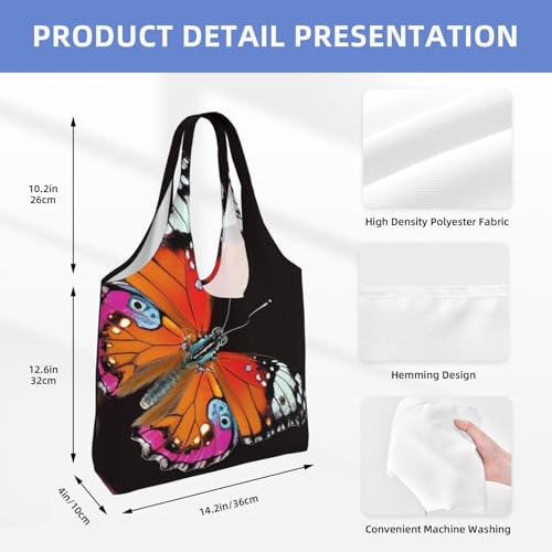 Canvas Tote Bag for Women Shoulder Tote Purse Reusable Grocery Bag Pretty butterfly Aesthetic Shopping Bags2