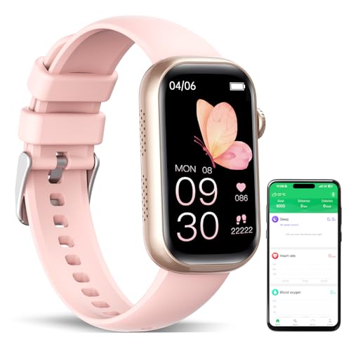 Fitness Tracker, Smart Watch with 24/7 Dynamic Heart Rate Blood Oxygen Monitoring Sleep Tracker Answer / Make Call 24 Sports Modes Pedometer IP68 Waterproof Step Calorie Counter for Women Men (Pink)