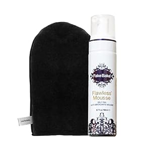 Fake Bake Flawless Self Tanning Mousse Streak-Free, Long-Lasting Natural Glow For All Skin Tones Women & Men – Sunless Tanner Includes Mitt For Easy Application, Black Coconut Scent – 6.7 oz